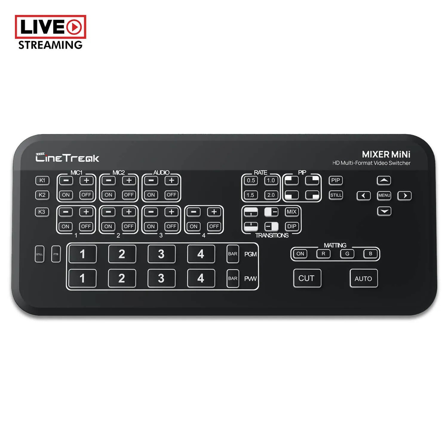 Mixer Mini MultiFormat Video Mixer Switcher 4 HDMI Inputs