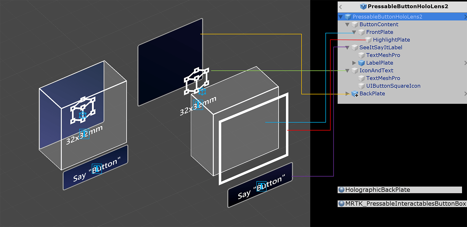 Button (ボタン) Mixed Reality Toolkit Documentation