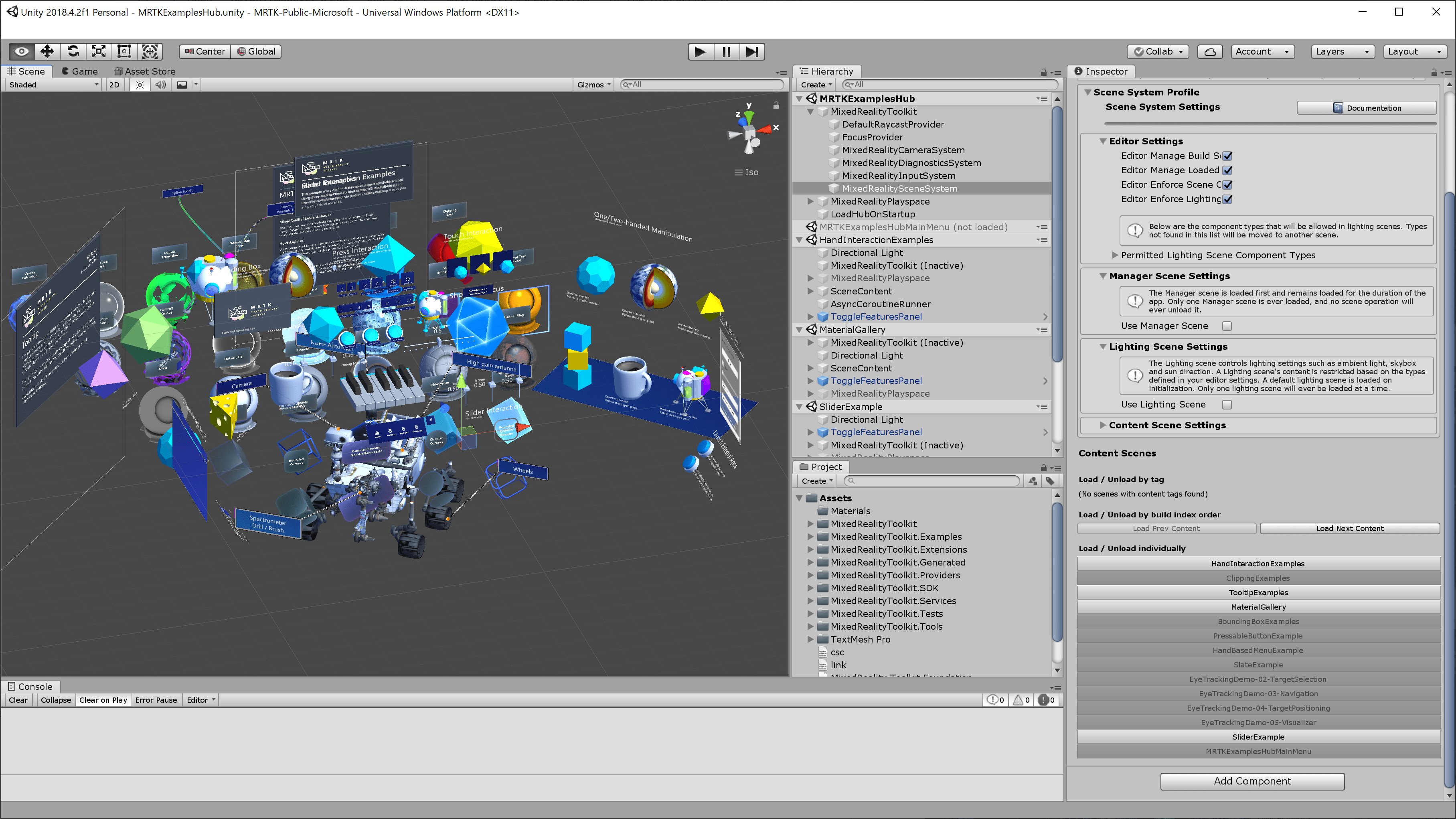 MRTK Examples Hub Mixed Reality Toolkit Documentation
