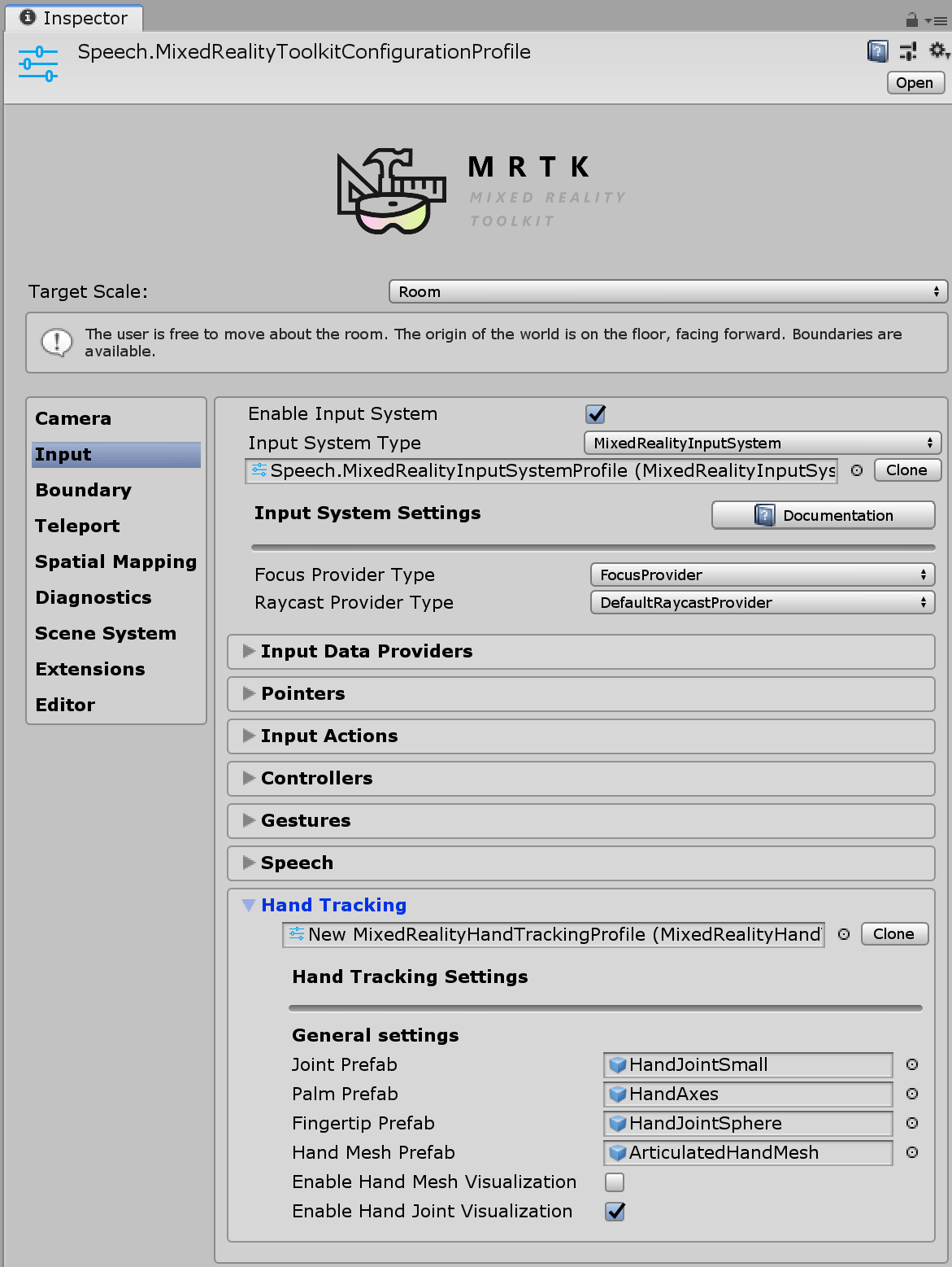 Hand Tracking Mixed Reality Toolkit Documentation
