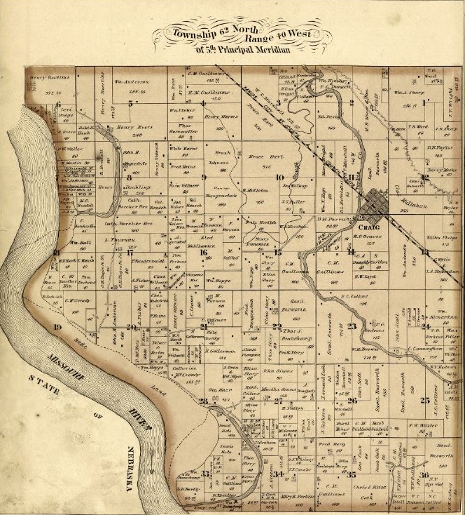 Holt County, Missouri; Historical Atlas Map of Holt County, MO, 1877