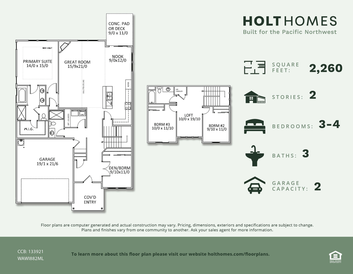 Floor Plans The 2260 Holt Homes