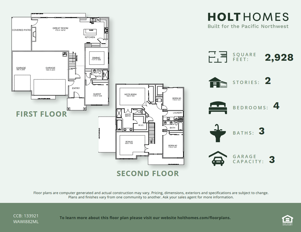 Floor Plans The 2928 Holt Homes