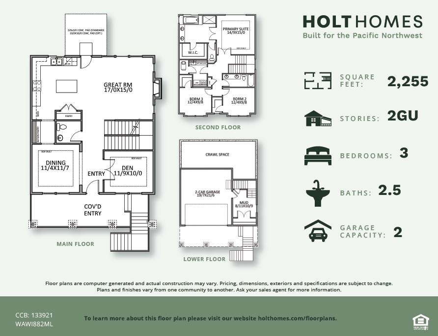 Floor Plans The 2255 Holt Homes