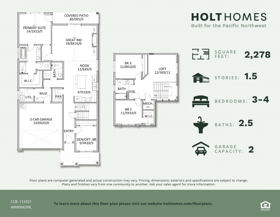 Floor Plans The 2278 Holt Homes