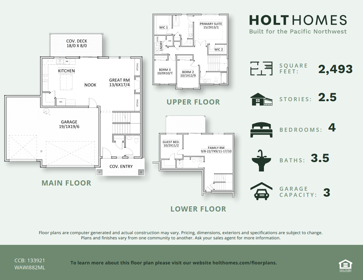 Floor Plans The 2493 Holt Homes