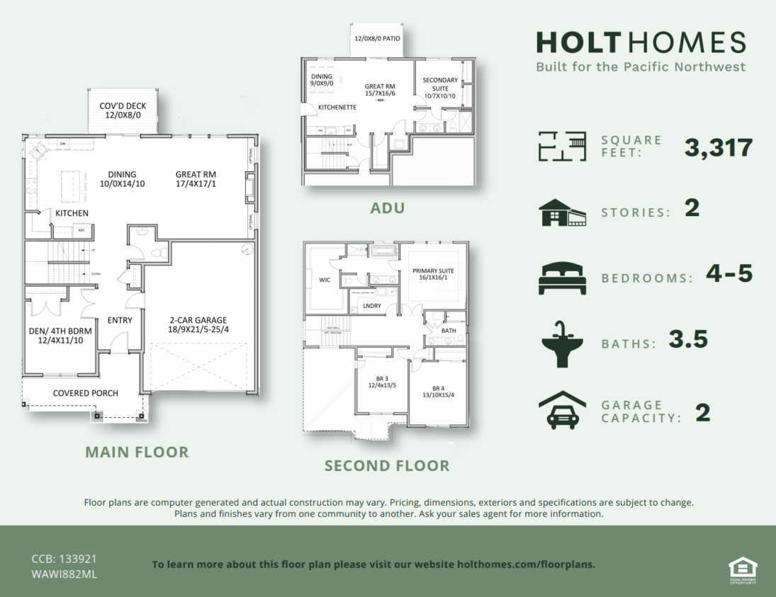 Floor Plans The 3317 Holt Homes