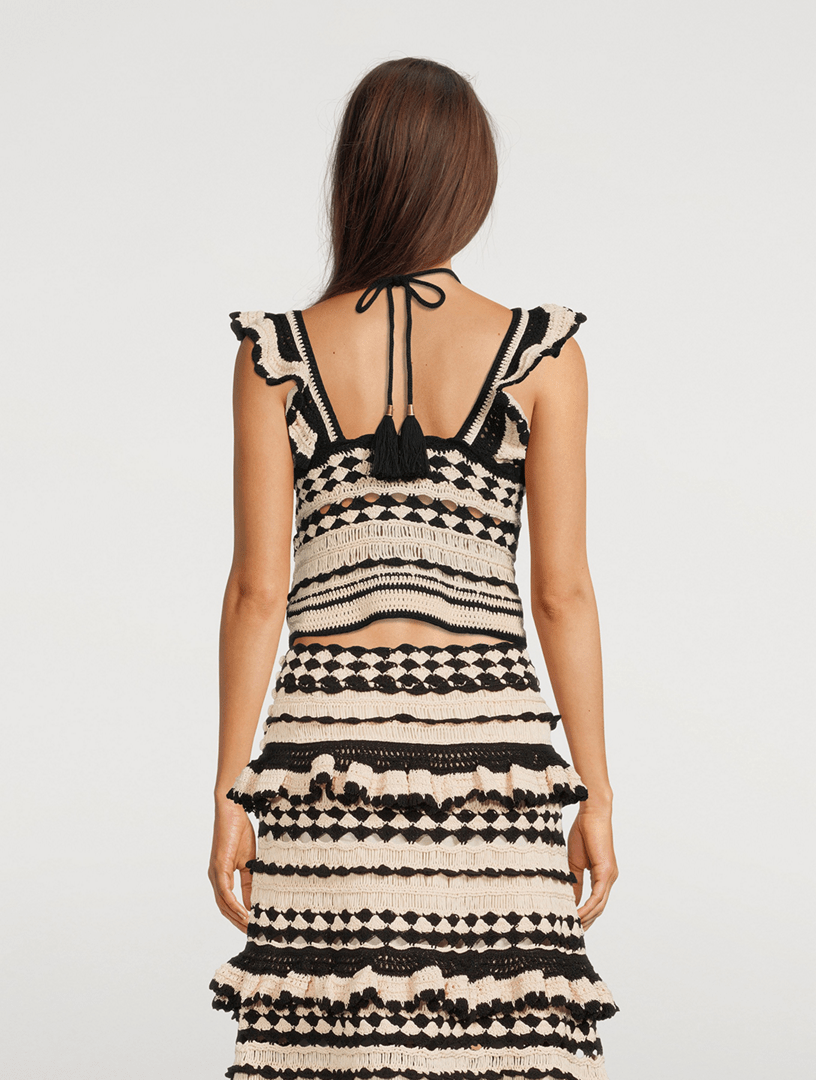 ZIMMERMANN Anneke Crochet Halter Top Holt Renfrew