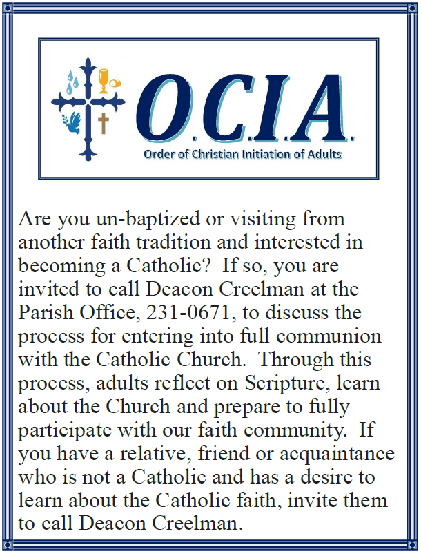OCIA Holy Cross Catholic Church