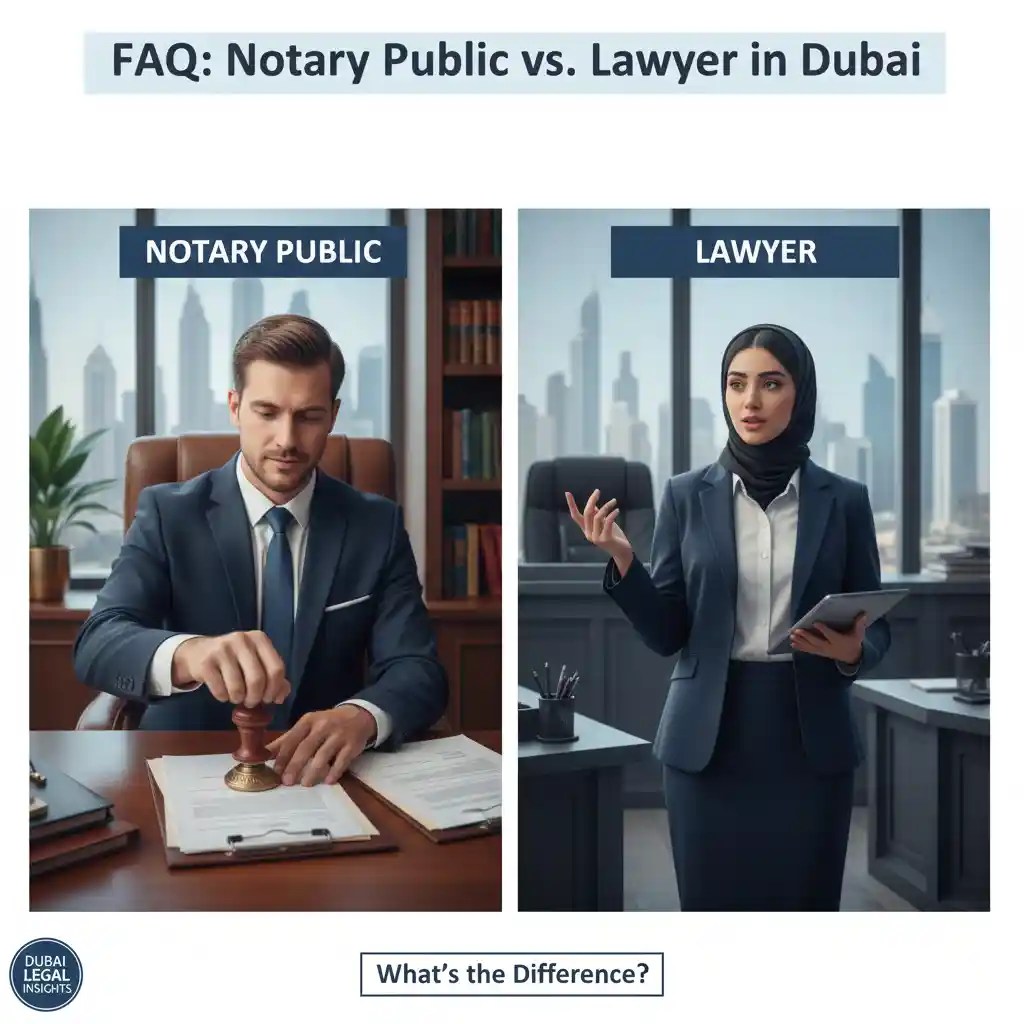 FAQ: What Is the Difference Between a Notary Public in Dubai and a Lawyer in Dubai? FAQ: What Is the Difference Between a Notary Public in Dubai and a Lawyer in Dubai?