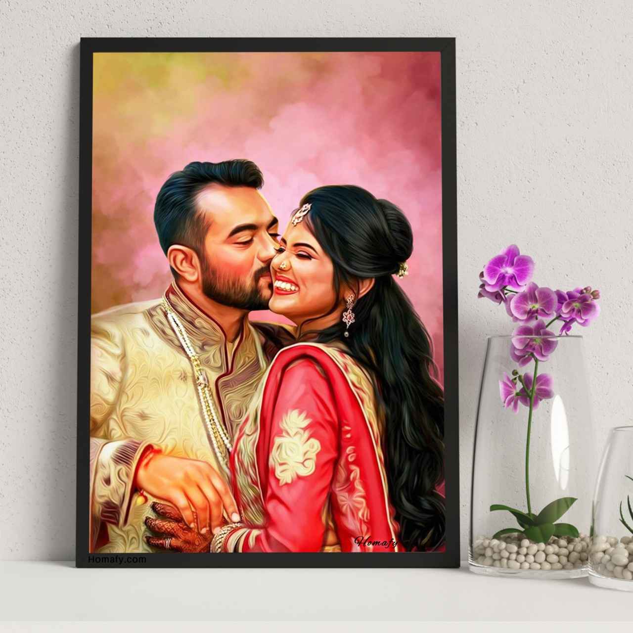 Wedding Gift Oil Painting Photo Frame Canvas Painting, Oil Painting