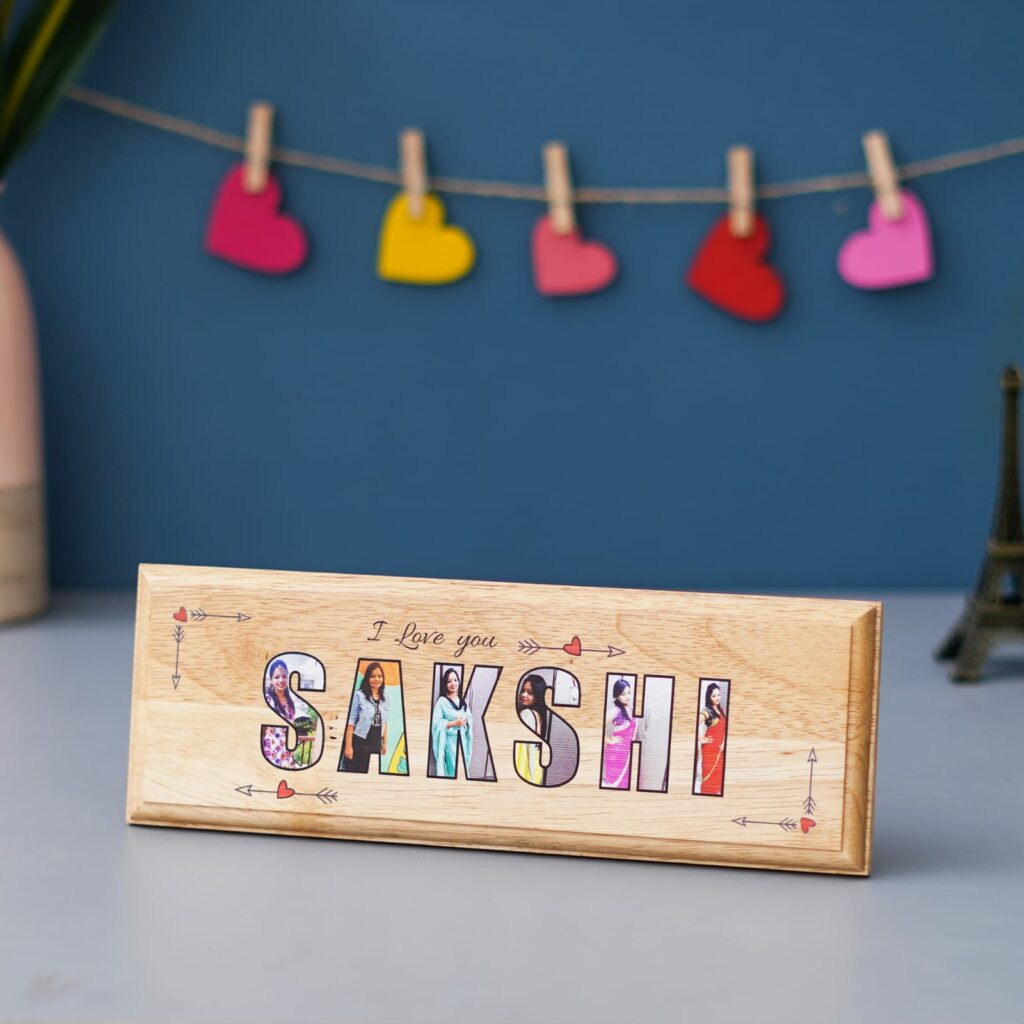 Wooden Name Frame & Bottle Combo Best Birthday & Anniversary Gift