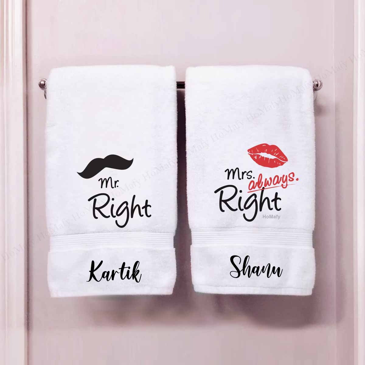 Personalised Towel Set For Couples Anniversary Gift Wedding Gift