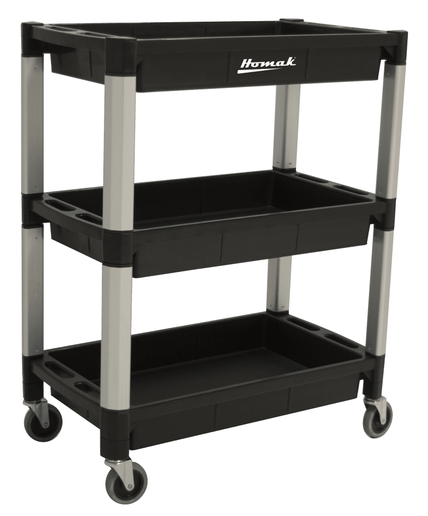 3 Tier Plastic Rolling Cart Plastic Tool Cart