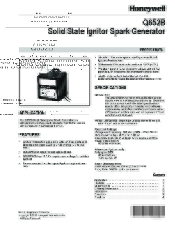 Honeywell 7500E Generator Manual