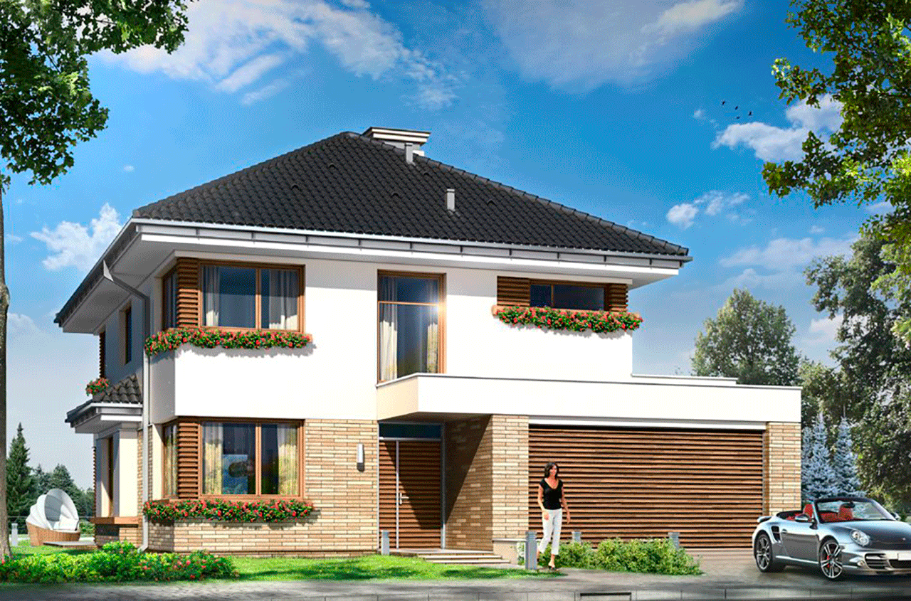 Типовой проект 2х этажного дома площадью 259 м2