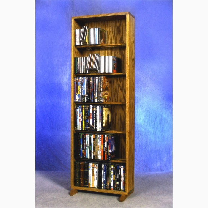 Solid Oak 6 Row Dowel DVD Tower