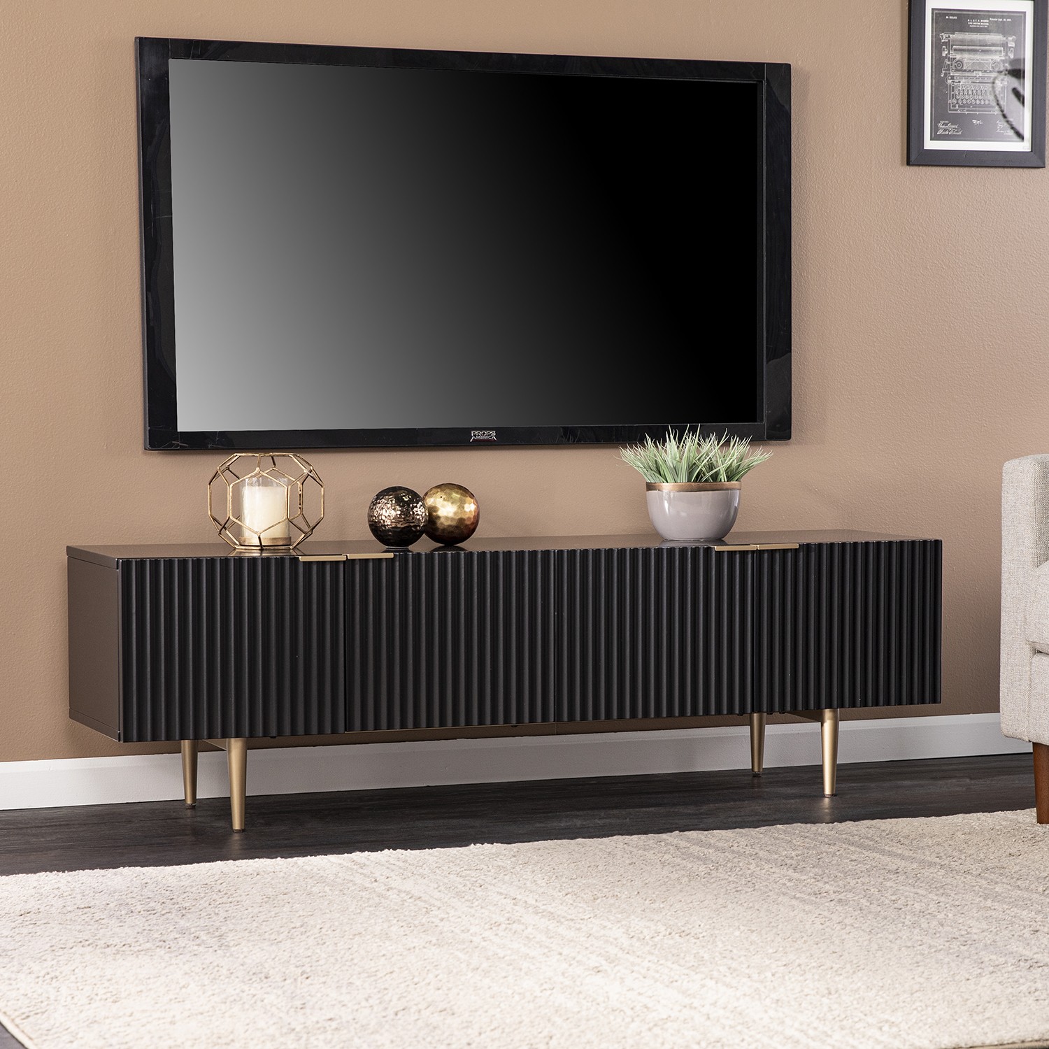 Pilston 4Door Media Console Black