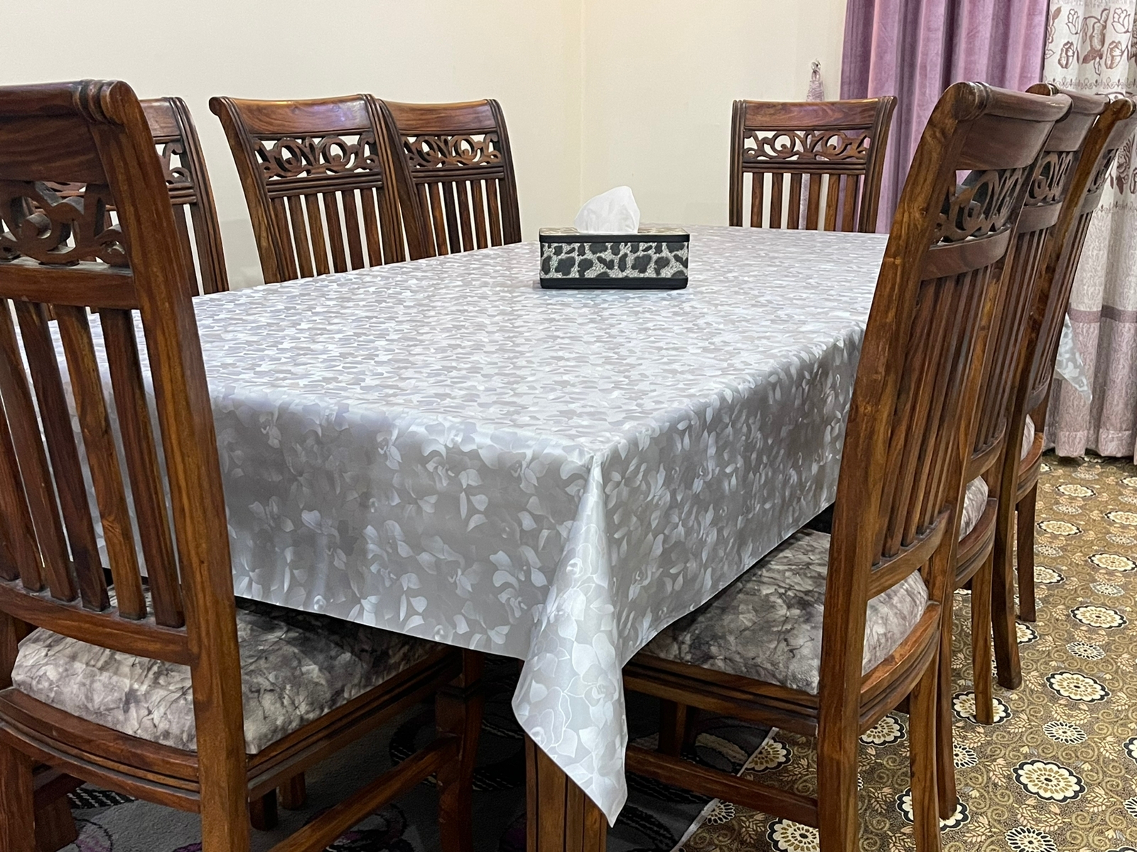 Dining Table Sheet for 10 Seater Rectangle (60 x 126) Inches Fancy