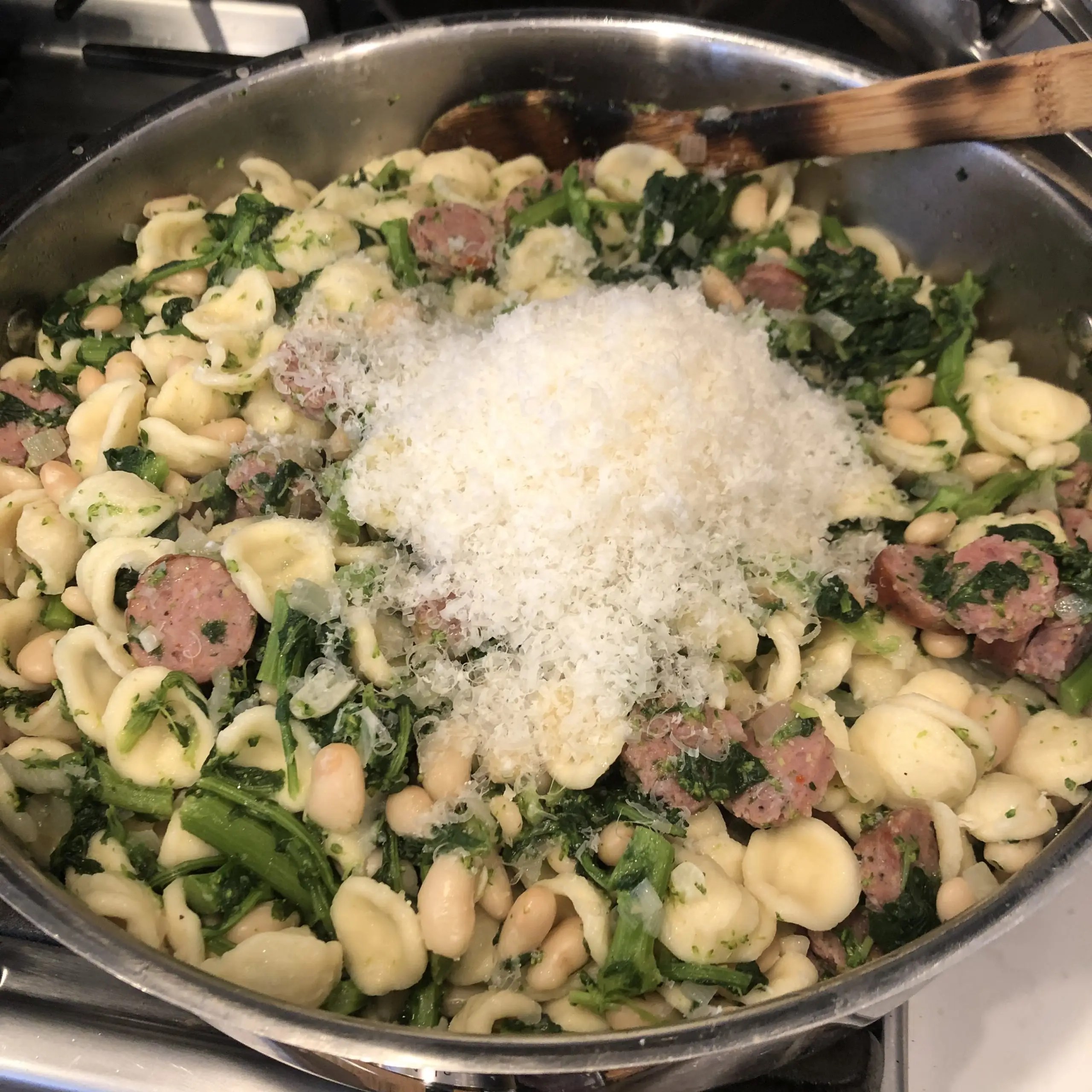 Pasta with Broccoli Rabe, White Beans and Sausage Home Away Cafe