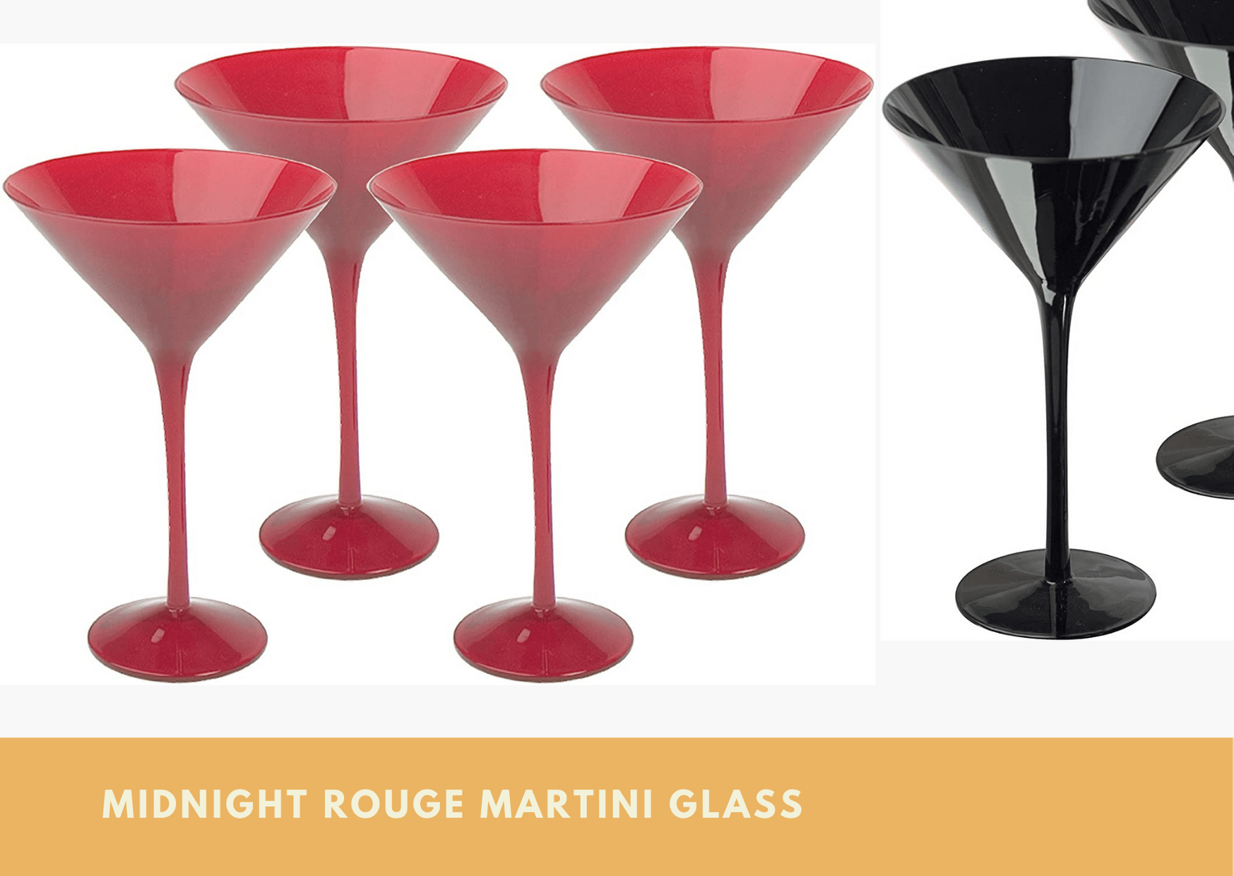 Midnight Rouge Martini Glass Home Bar Kit