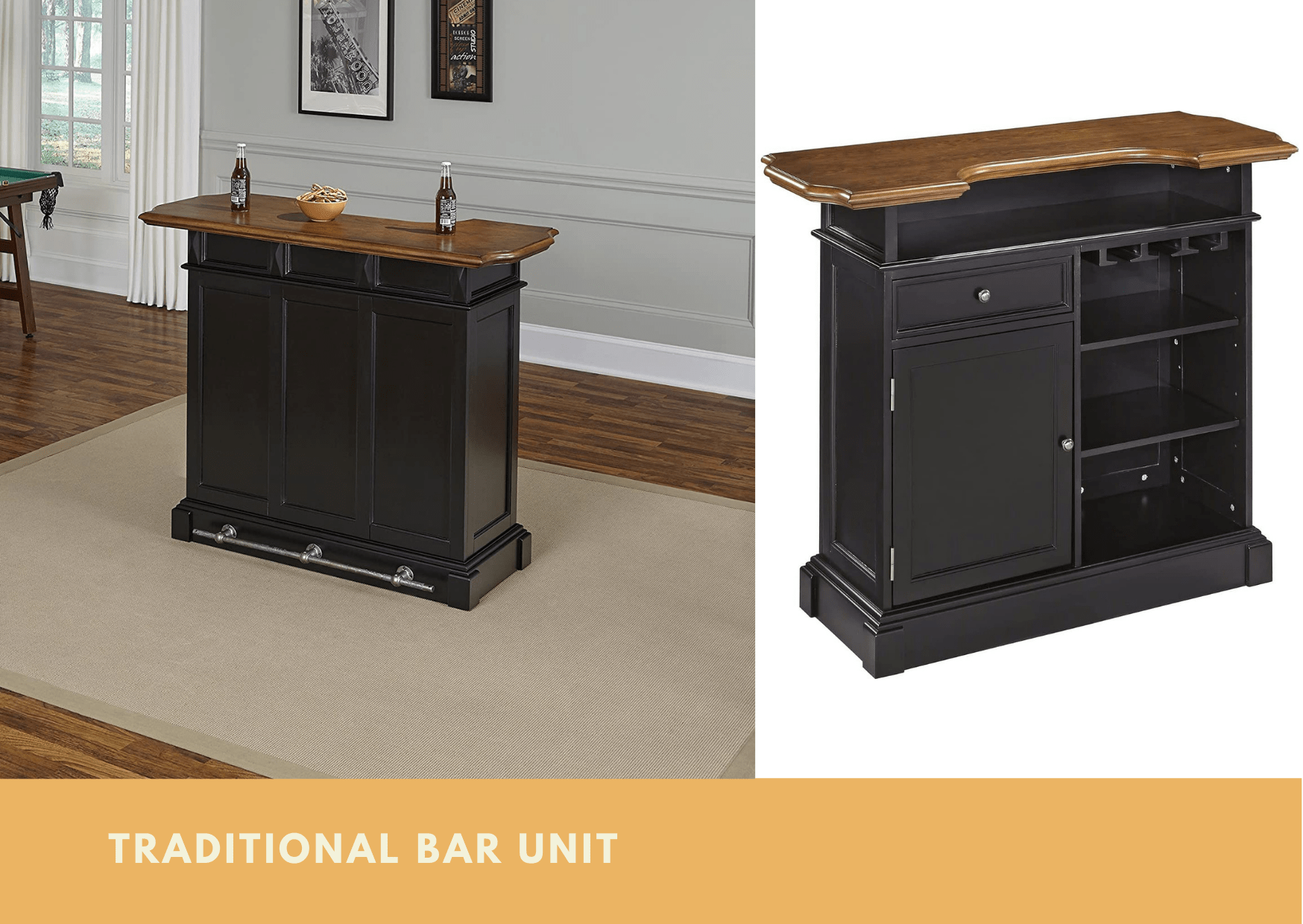Traditional Bar Unit Home Bar Kit