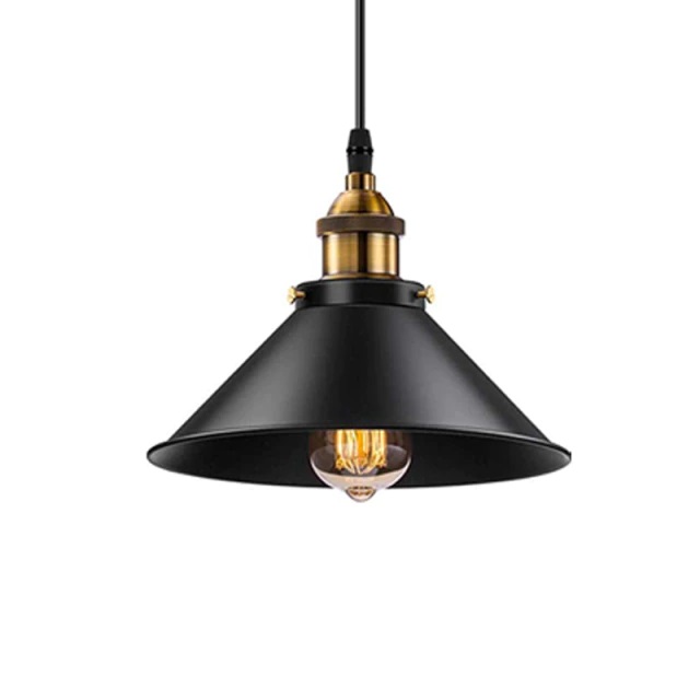 Luminária Pendente Vintage Retro Industrial Preta Home Boss