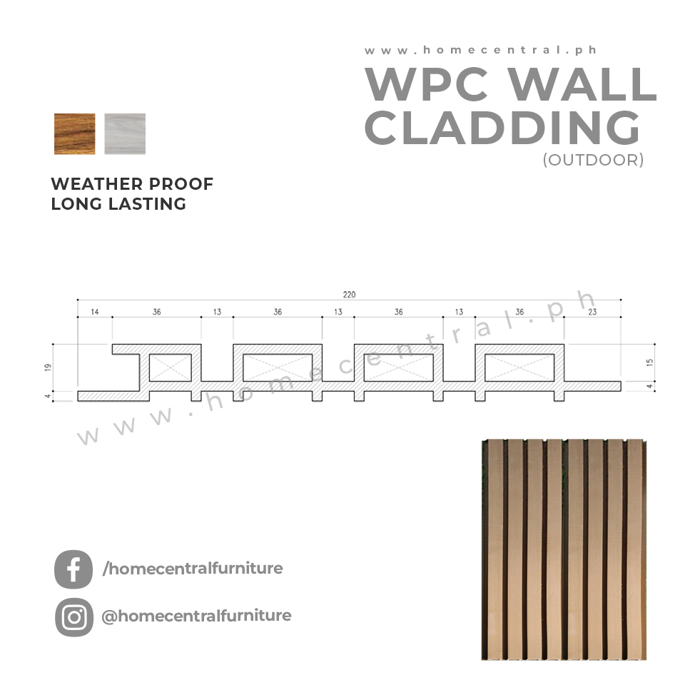 WPC Outdoor Wall Cladding (Teak) Home Central Philippines