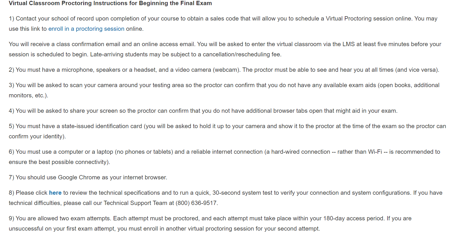 Proctoring Instructions Home Coach Real Estate School