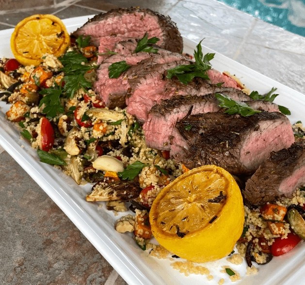 Pan Seared Tri Tip Steak With Couscous Salad Home Cooks World