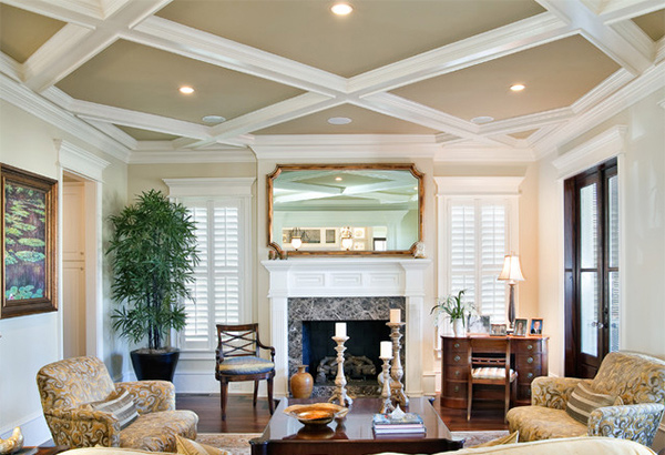 15 Beautiful Traditional Coffered Ceiling Living Rooms Home Design Lover