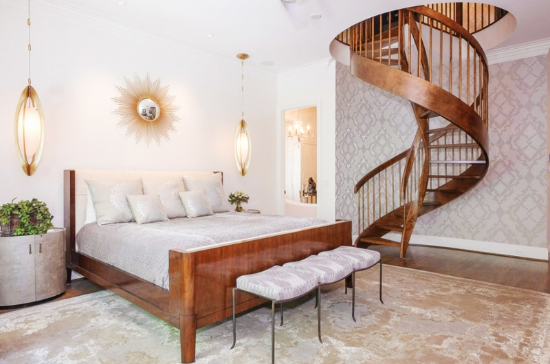 20 Stunning Bedrooms with Spiral Staircase Home Design Lover