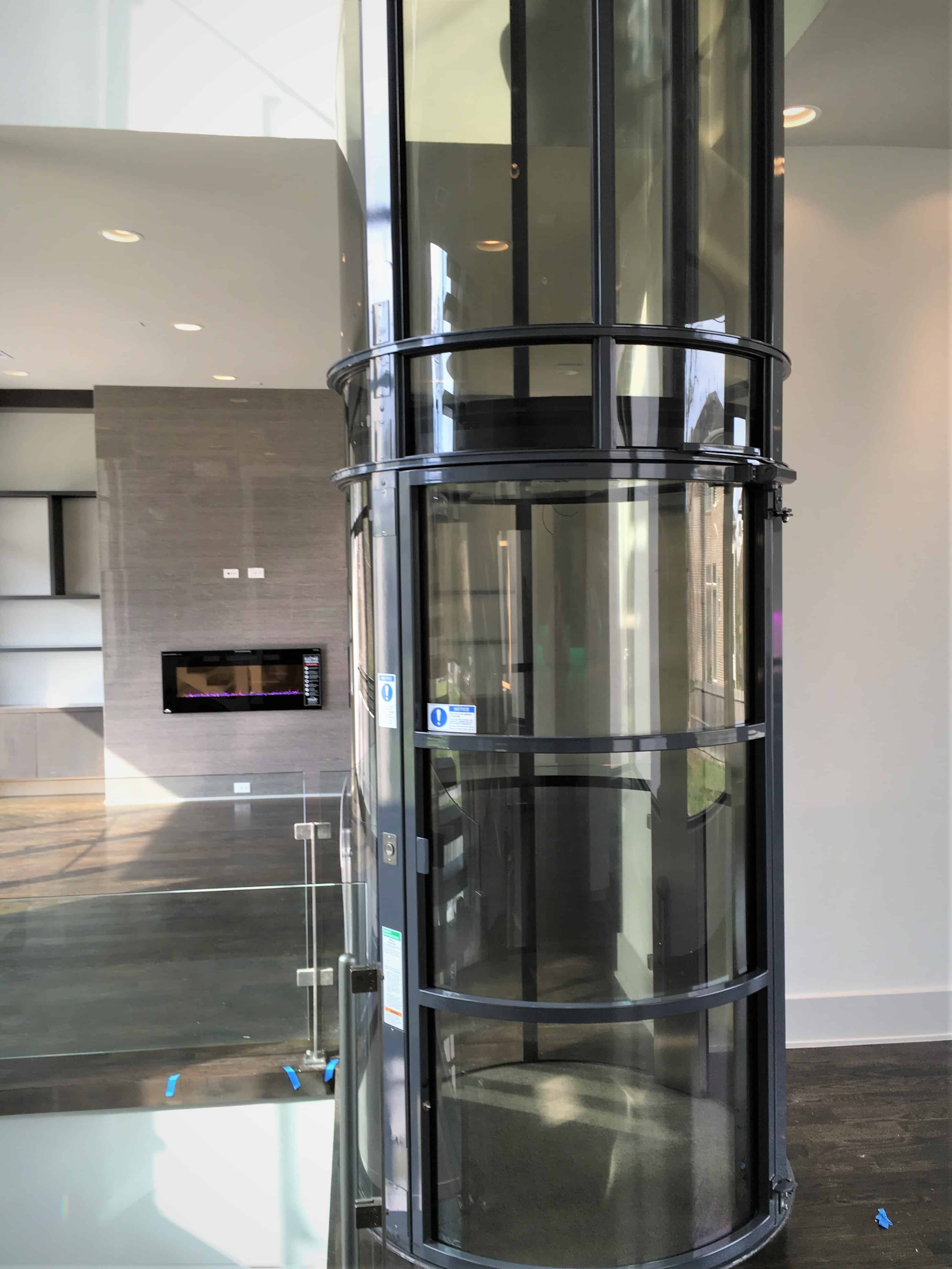 Vacuum Clear Glass Home Elevators 52"