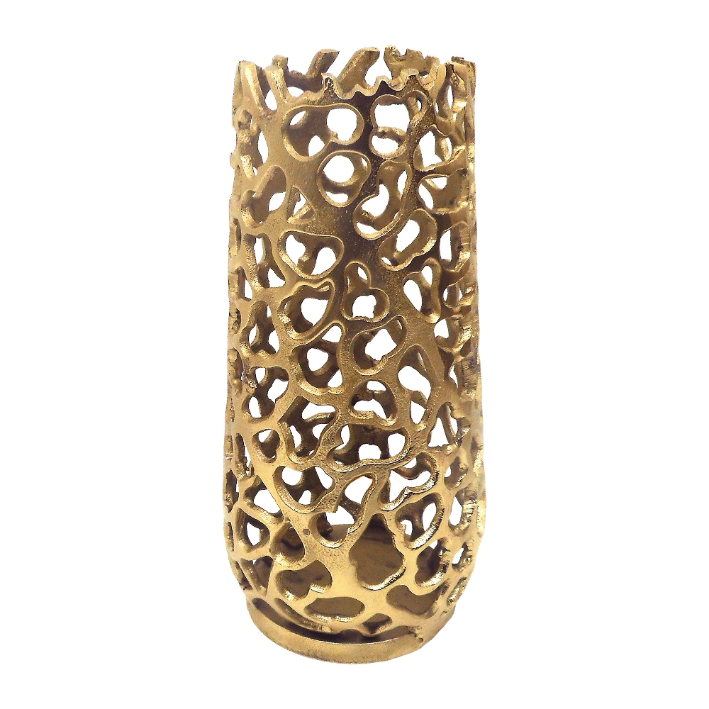 Aluminium Vase NOUN, 13x13x25cm, gold