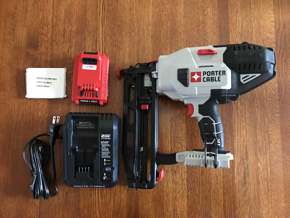 Porter Cable 20V MAX Finish Nailer 16 Gauge Nails, Zero Red