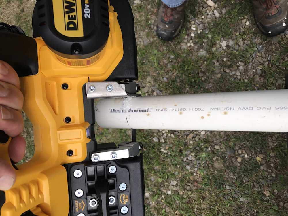 DeWalt Cordless Band Saw DCS371 Cuts PVC, Steel, And The Cord