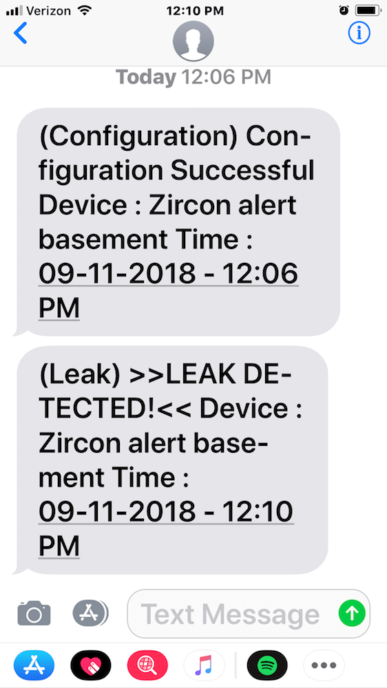 Zircon Leak Alert WiFi Smart Water Detector When You Have Water Where