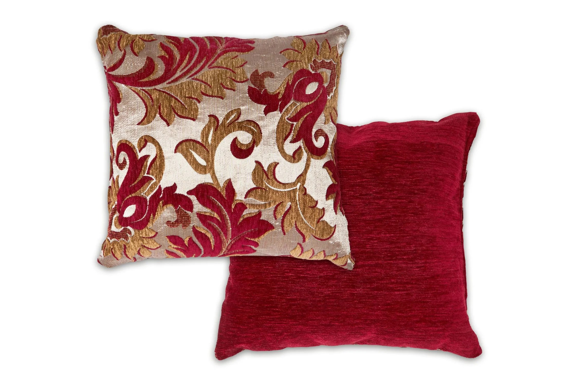 Swirls Collection Damask Chenille Cushion Cover in Wine Homefords