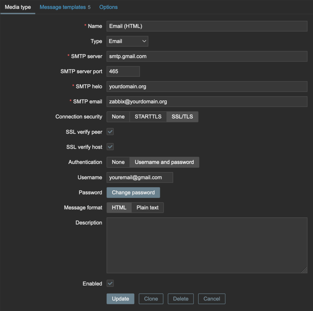 Zabbix Email Notifications