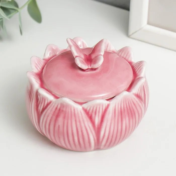 Flower Shaped Ceramic Candy Jar Centre Piece