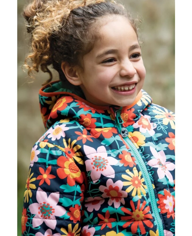 Frugi Toasty Trail Reversible Jacket Dahlia Fields Home in the