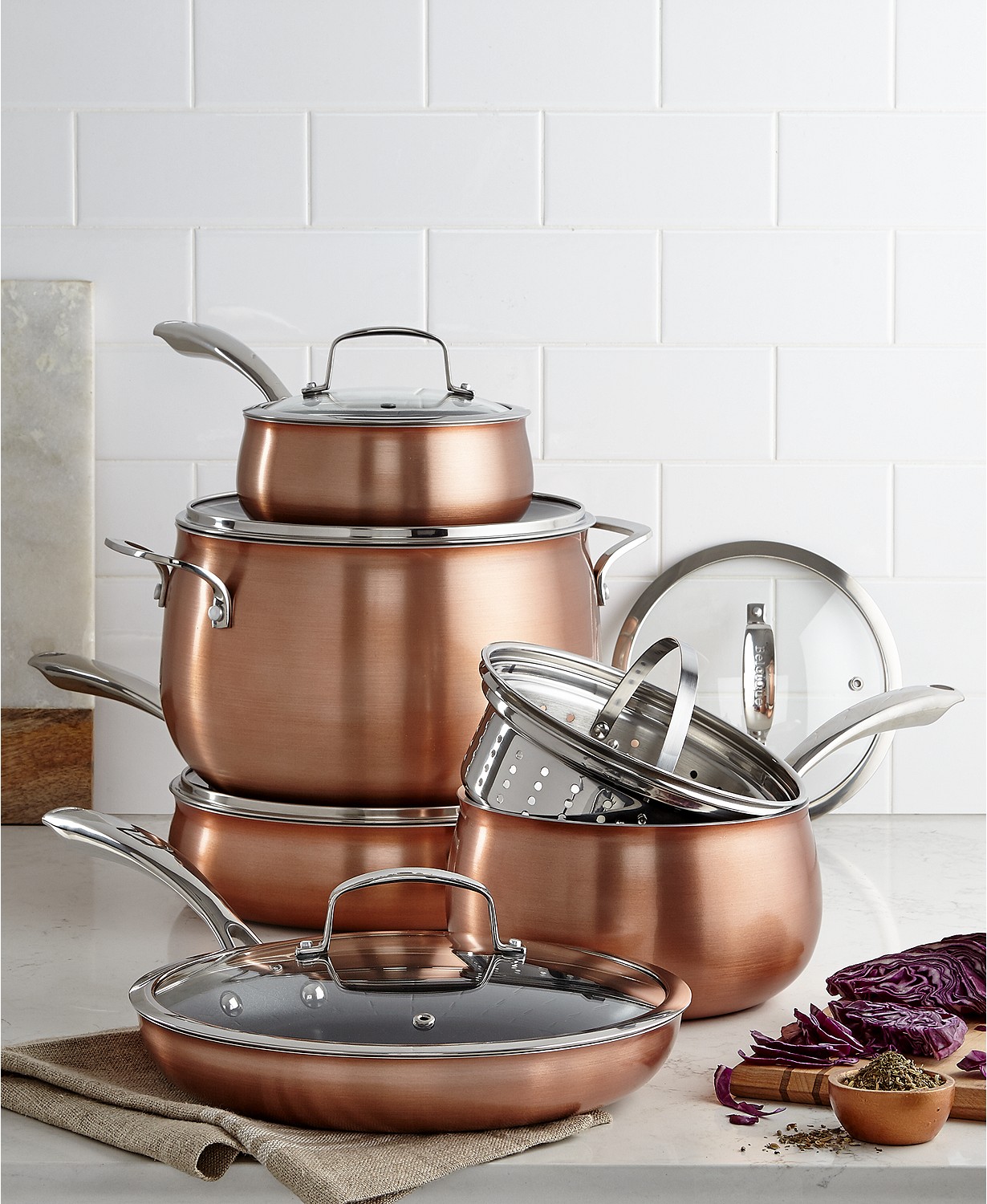 Belgique Copper Translucent 11Piece Cookware Set •