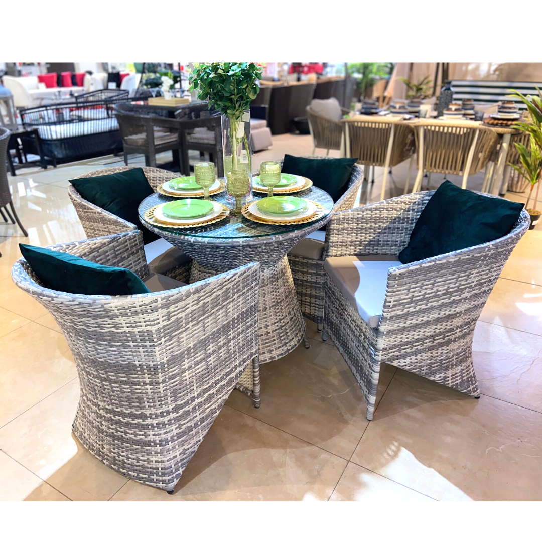 PAIRA 5PC WICKER OUTDOOR CASUAL DINING SET Home Land Furnishings