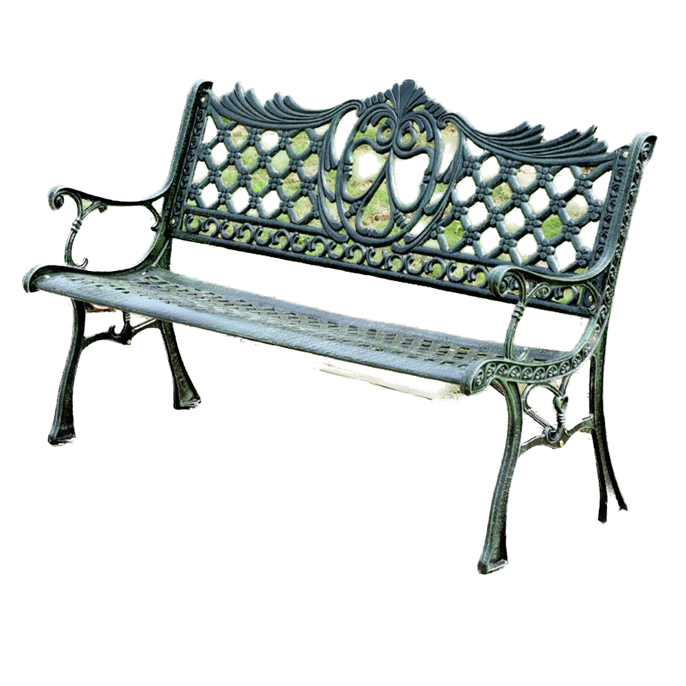 COASTAL Metal Patio Bench Home Land Furnishings