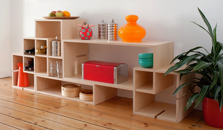 MoModul Modular Plywood Shelving by Xavier Coenen Homeli