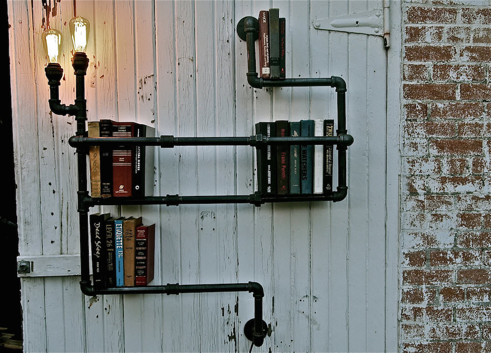 How to Upcycle Pipes into Industrial DIY Shelves and Lighting Homeli