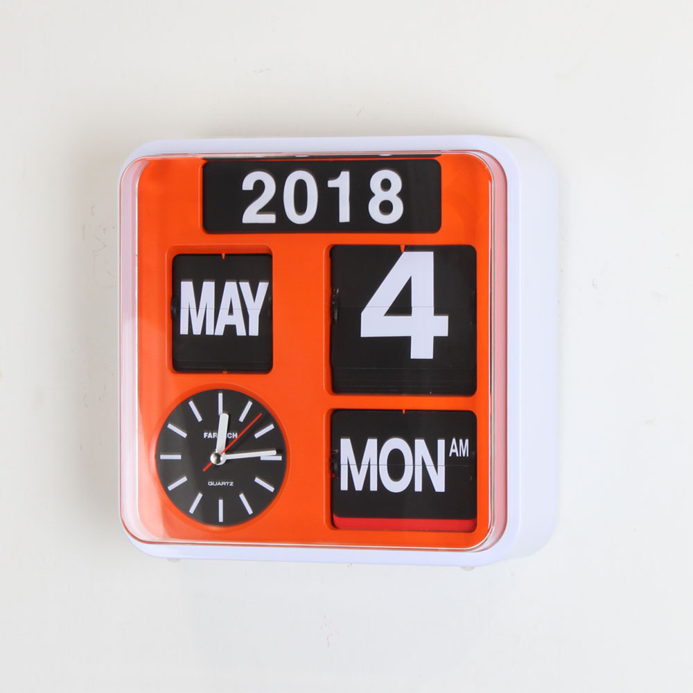Fartech Wall Flip Clock (S) Orange Homeloo