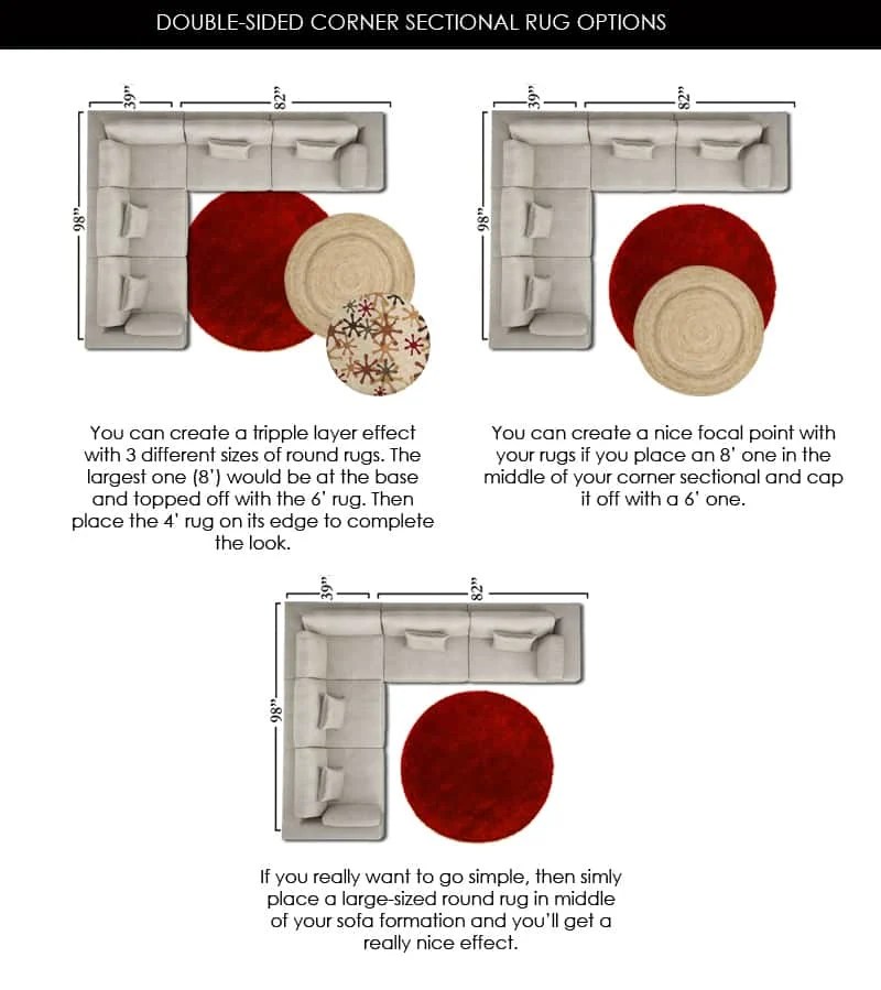 What Size Area Rug Under Sectional Sofa & Placement Guide Homely Rugs