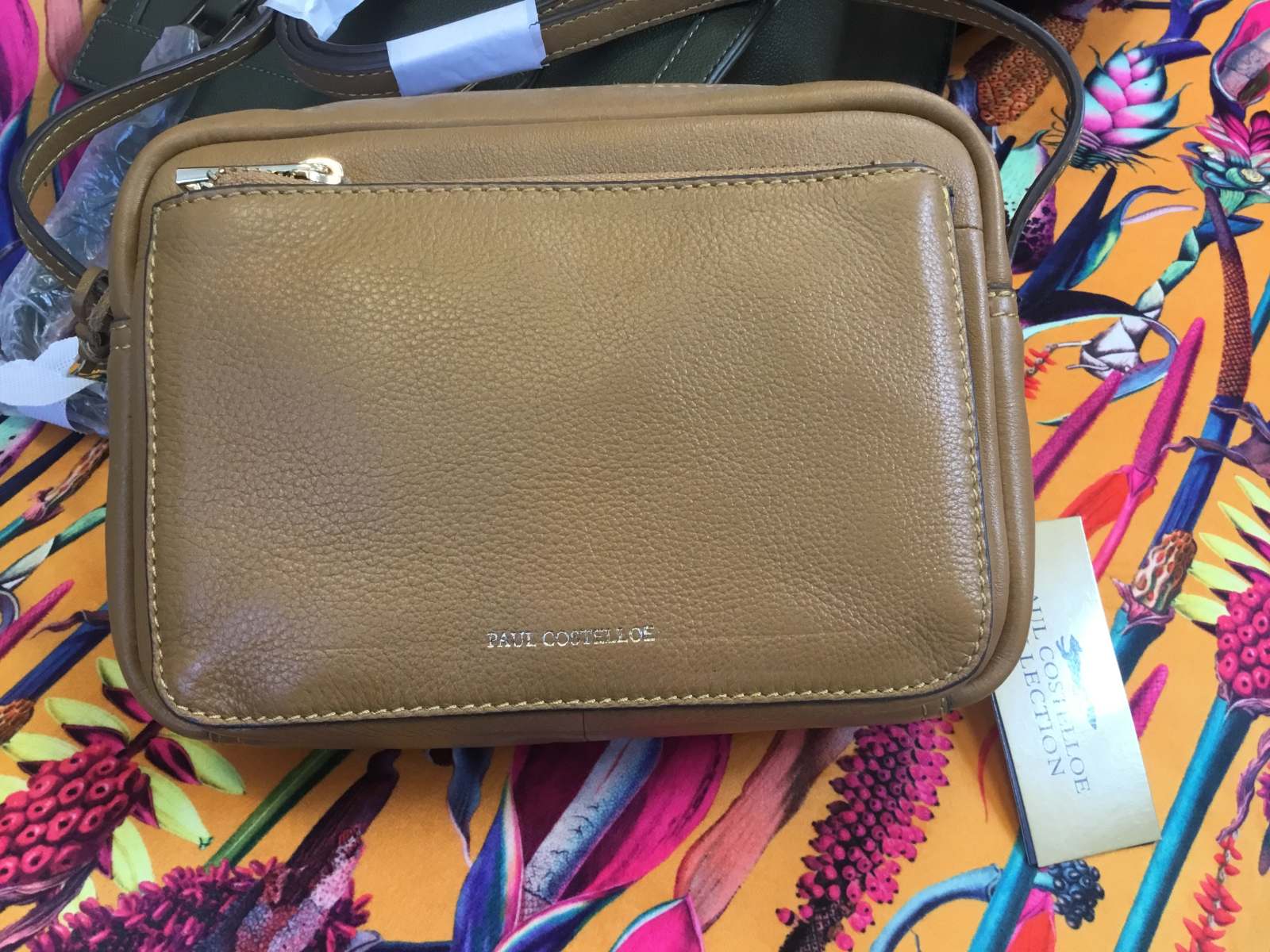 Paul Costelloe Hanna bag tan shoulder bag genuine leather Art and