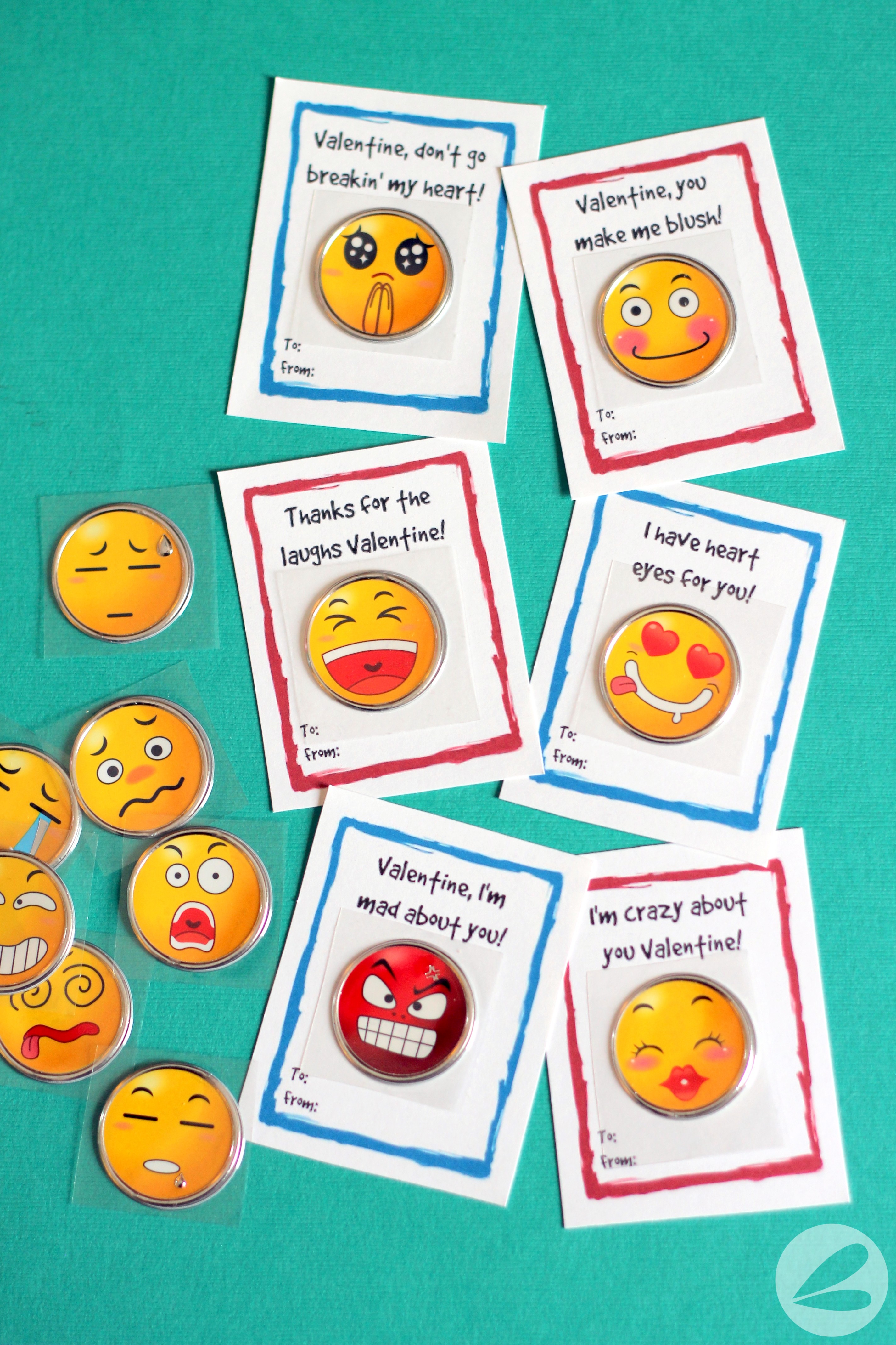 Emoji Sticker Valentines with Free Printable » Homemade Heather